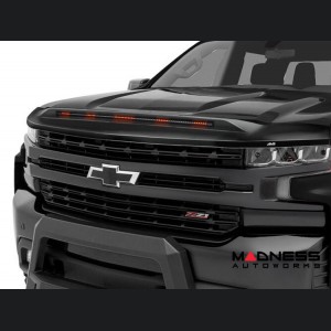 Chevrolet Silverado 1500 Hood Shield - AVS Aeroskin Pro - Low Profile w/ Lights - Black